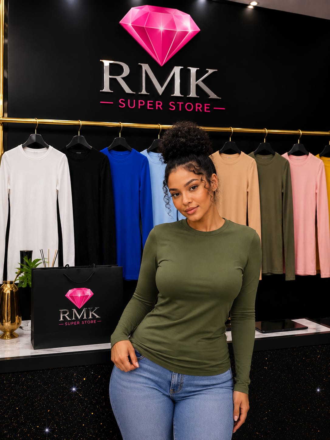 Long-sleeved bodycon cotton tshirts