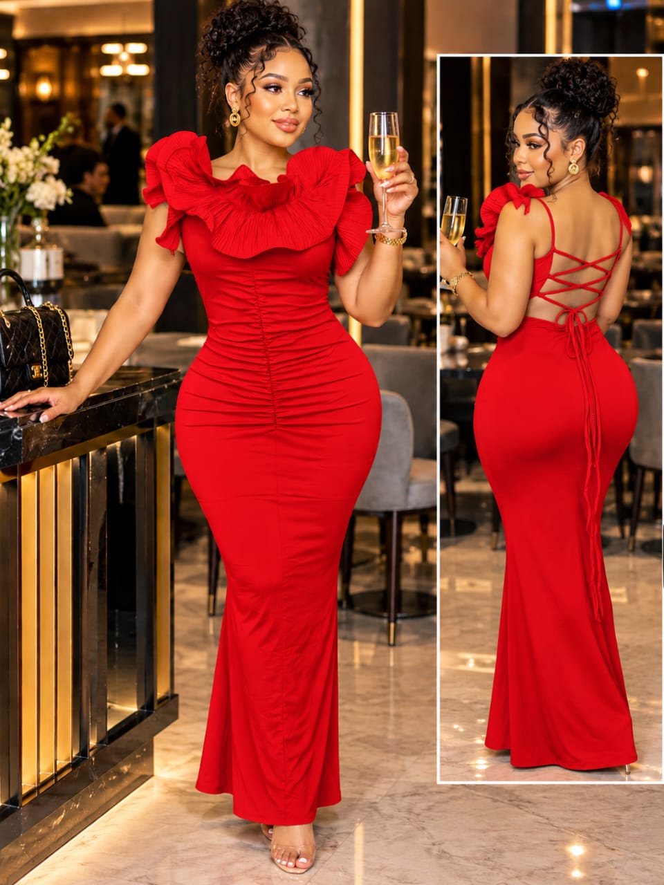 Fancy backless dress