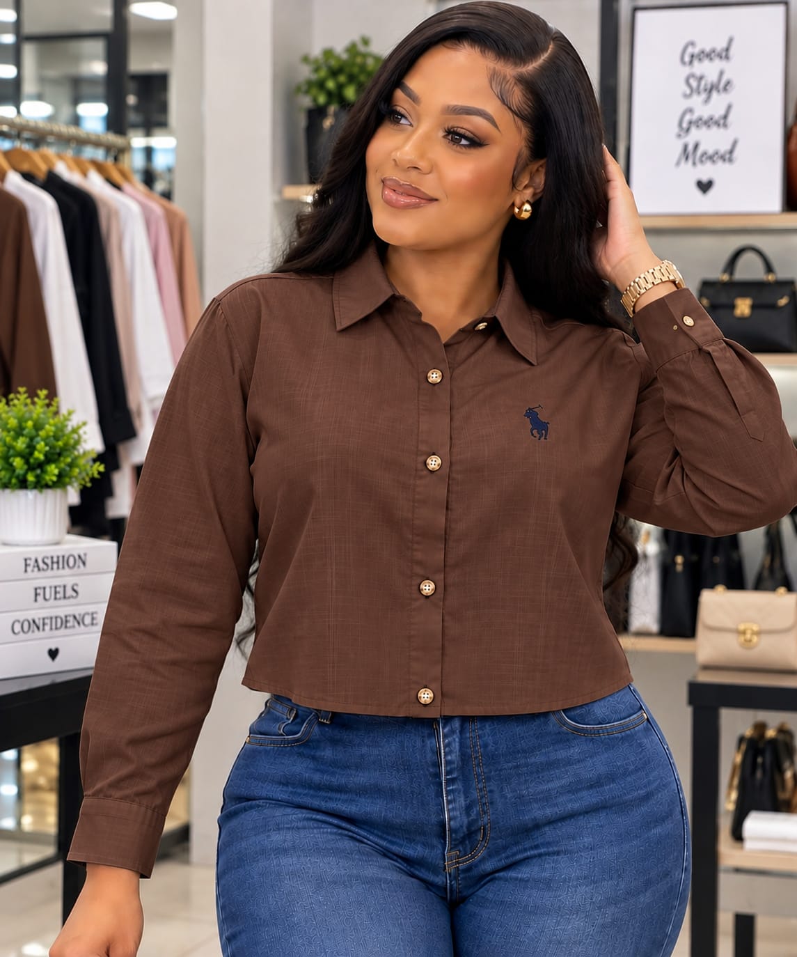 Polo crop shirt