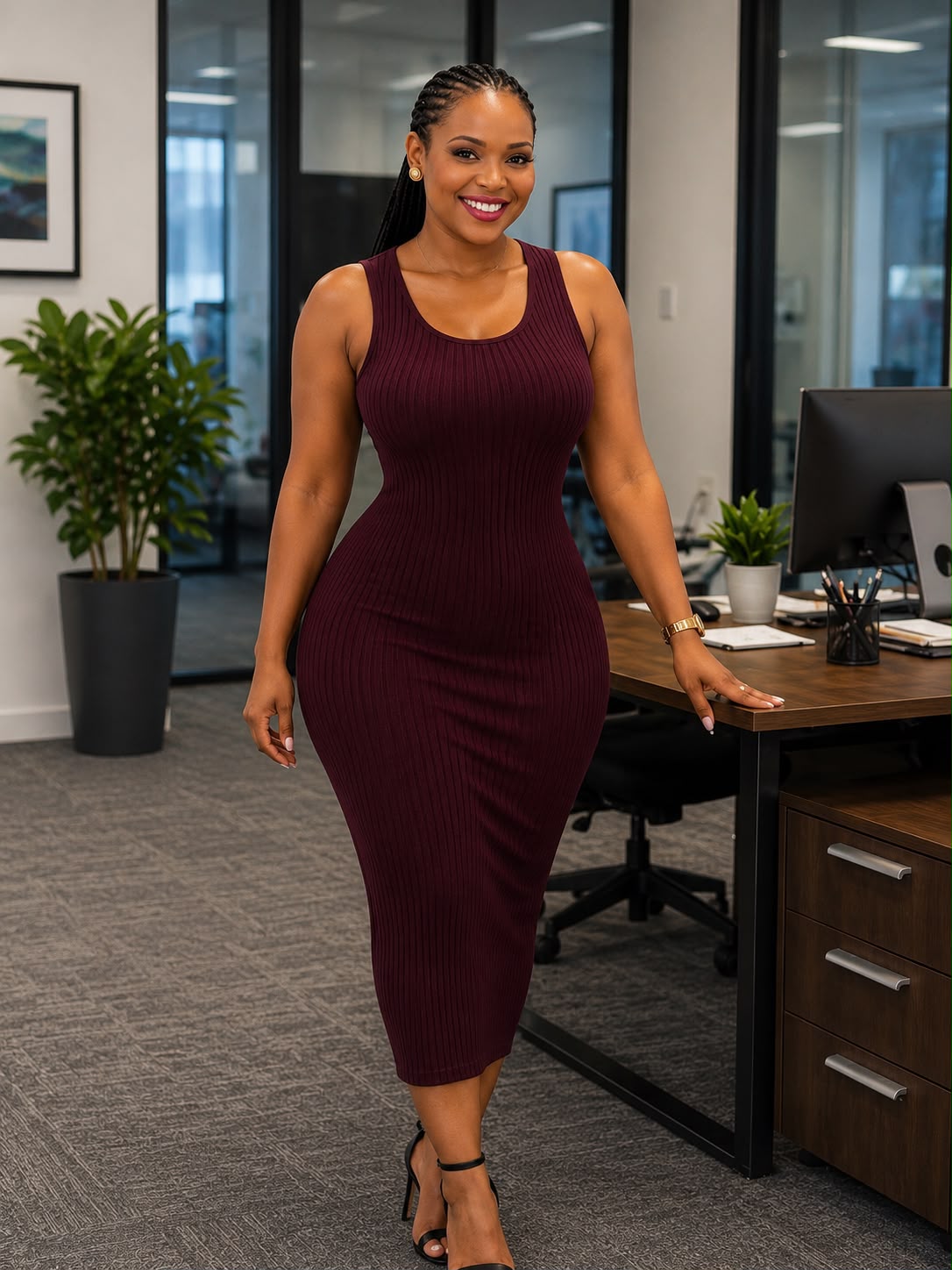 Ribbed-zara sleeveless bodycon dress freesize