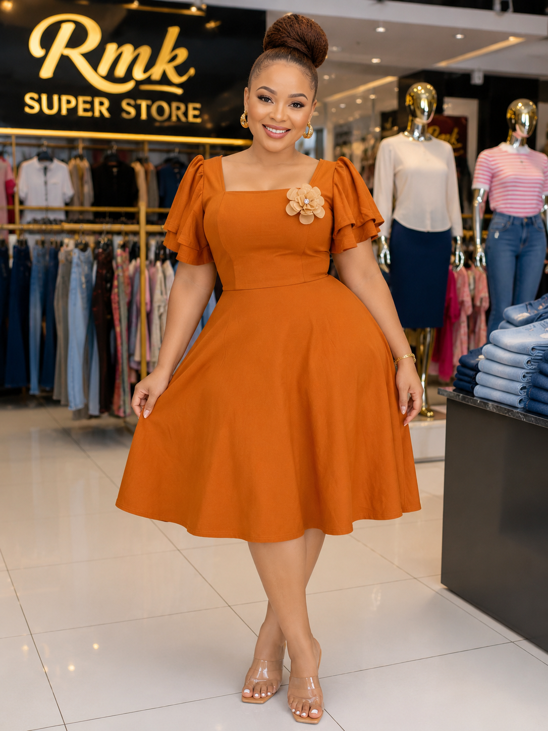 Crepe skater dress